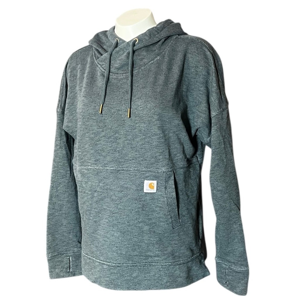 Carhartt Relaxed Fit Green Cotton Polyester Pullover Hoodie Size S